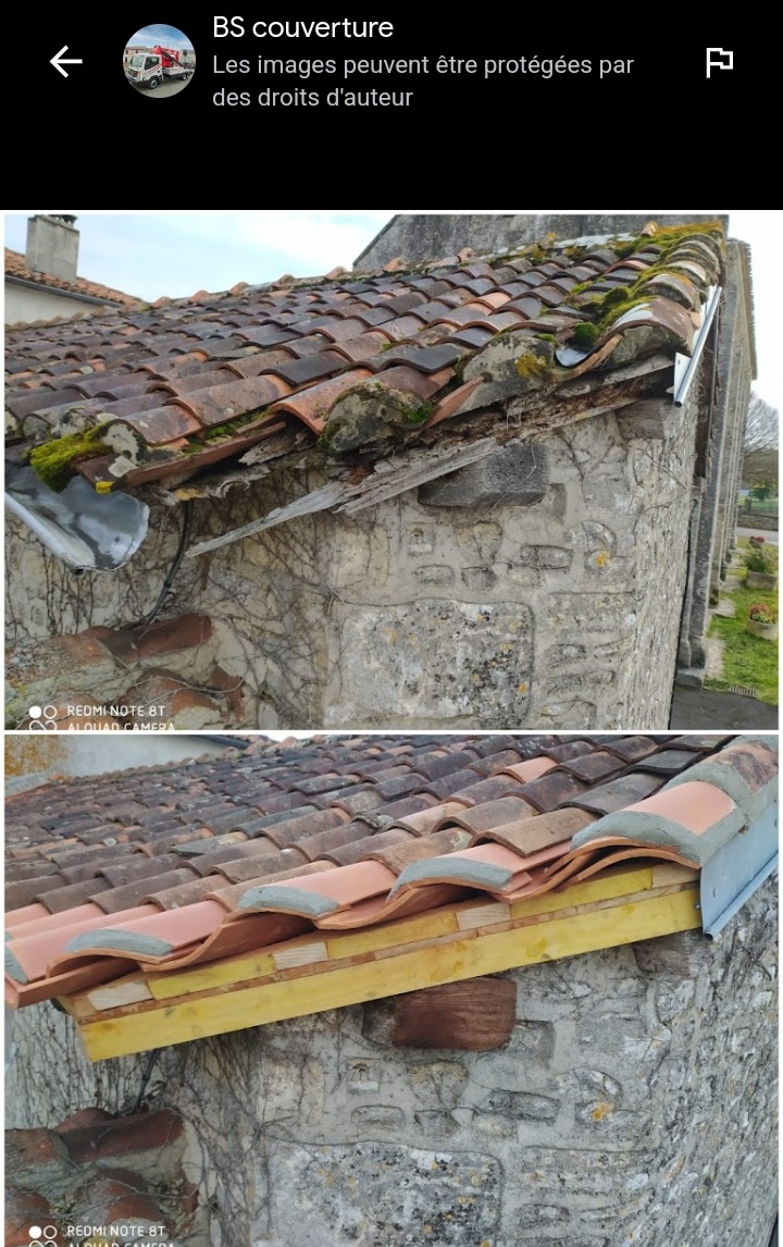 Maçonnerie de toiture - Chantier BS COUVERTURE Ruffec Renovation tuiles de rives ruffec 16700 1 - Maçonnerie de toiture à Ruffec